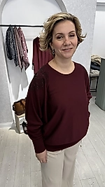 Omzu Taş Detaylı Triko