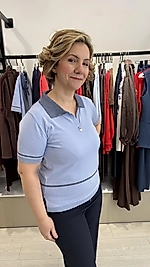 V Yaka İpek Dokulu Triko