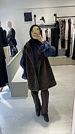 Kaplan Desenli Kürk Yelek