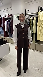 Yelekli Triko Takım