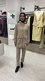 Krem Modal Kapitone Garnili Takım