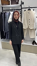 Astarı Desenli Blazer Ceket