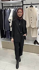 Kemerli Boru Paça Pantolon